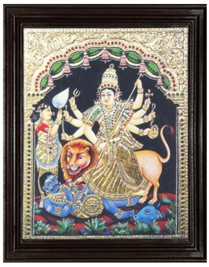 tmpooja-Goddess Kaali-tanjore-painting-online-mega-pooja-store