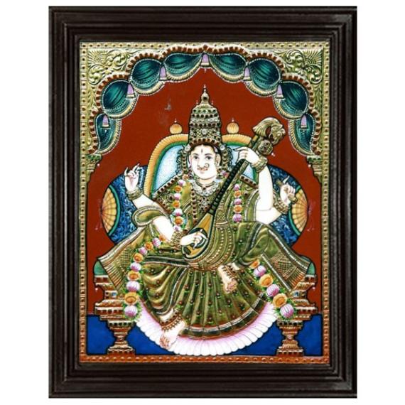 tmpooja-Goddess Saraswathi-tanjore-painting-online-mega-pooja-store