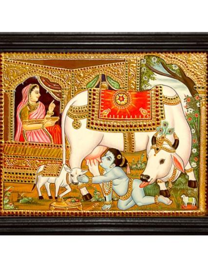 tmpooja-Komatha Krishna-tanjore-painting-online-mega-pooja-store