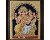 tmpooja-Lord Brahmma Saraswathi-tanjore-painting-online-mega-pooja-store