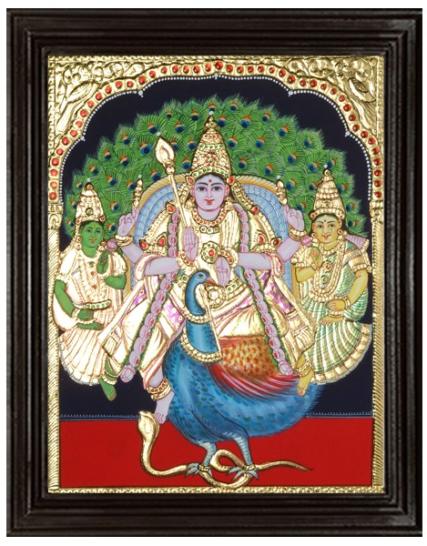 tmpooja-Lord Muruga-tanjore-painting-online-mega-pooja-store