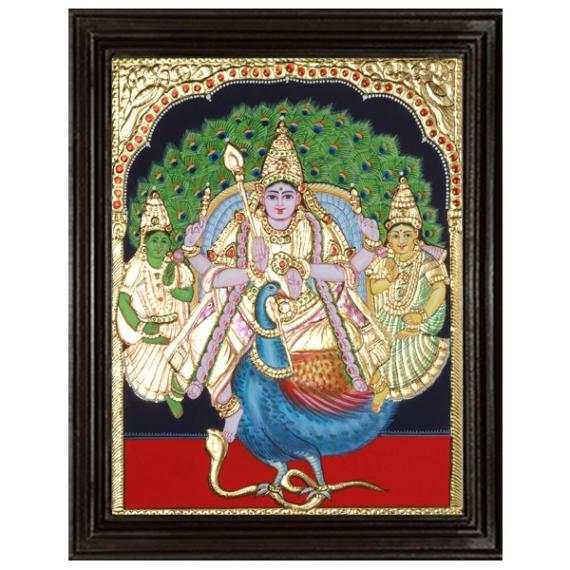 tmpooja-Lord Muruga-tanjore-painting-online-mega-pooja-store