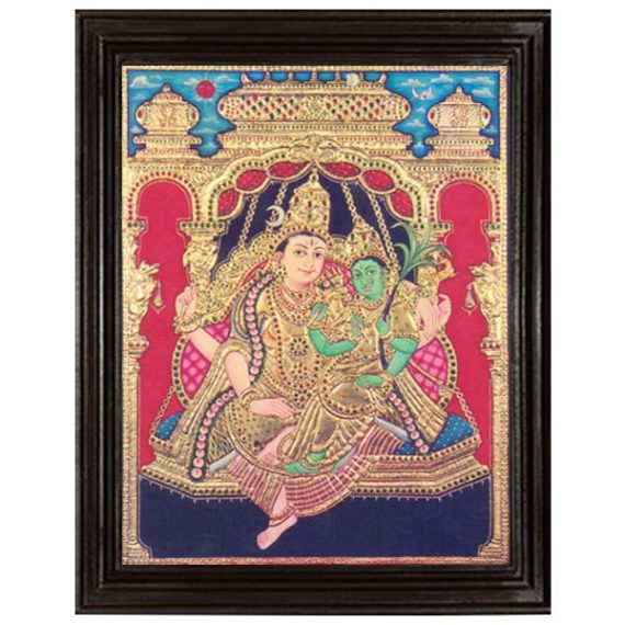 tmpooja-Lord Shiva Shakti-tanjore-painting-online-mega-pooja-store