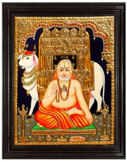 tmpooja-Lord Sri Ragavendra-tanjore-painting-online-mega-pooja-store