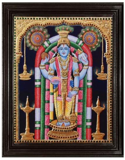 tmpooja-Lord Vishnu-tanjore-painting-online-mega-pooja-store