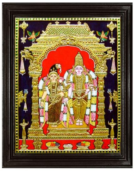 tmpooja-Vishnu Lakshmi (2)-tanjore-painting-online-mega-pooja-store