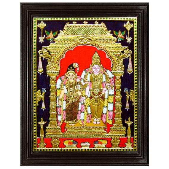 tmpooja-Vishnu Lakshmi (2)-tanjore-painting-online-mega-pooja-store