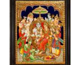 tmpooja-Vishnu family-tanjore-painting-online-mega-pooja-store