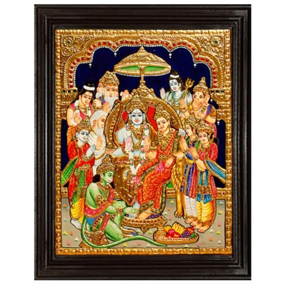 tmpooja-Vishnu family-tanjore-painting-online-mega-pooja-store