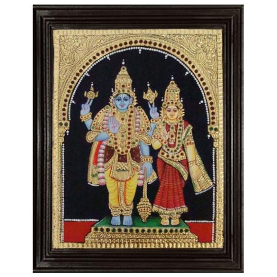 tmpooja-Vishnu lakshmi-tanjore-painting-online-mega-pooja-store