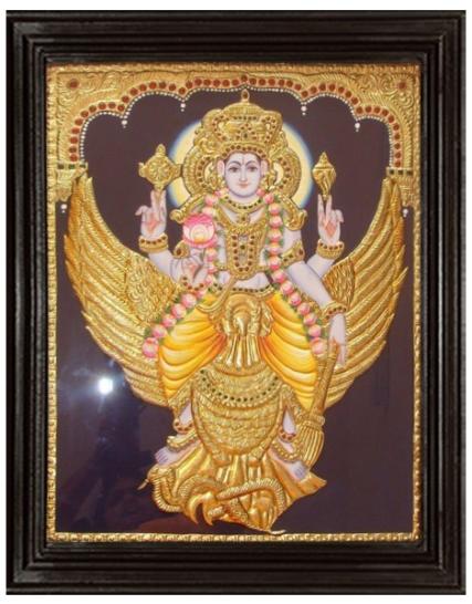 tmpooja-Vishnu on Karuda-tanjore-painting-online-mega-pooja-store