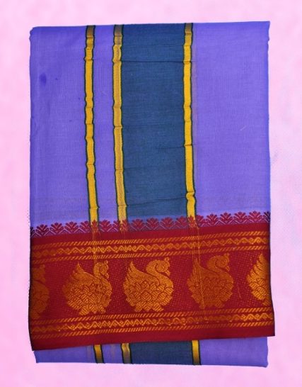tm-tmpooja-vastram-blue-color-cotton-4inches-red-border-material-products-store-marketed-by-kalpatharu-inc-thirumurugan-puja-online-mega-stores-yellow-divine-inc
