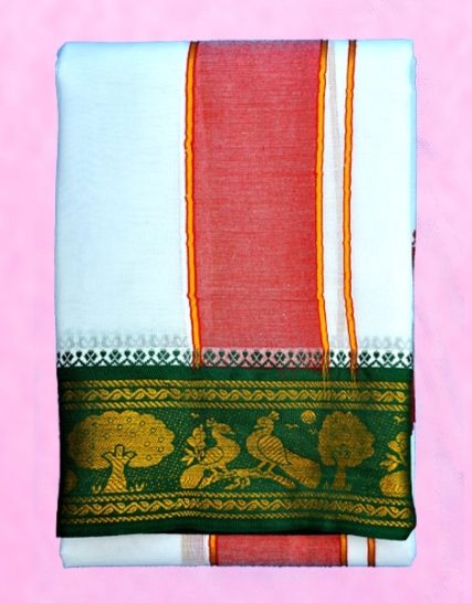 tm-tmpooja-vastram-white-color-cotton-4inches-green-orange-border-material-products-store-marketed-by-kalpatharu-inc-thirumurugan-puja-online-mega-stores-divine-inc