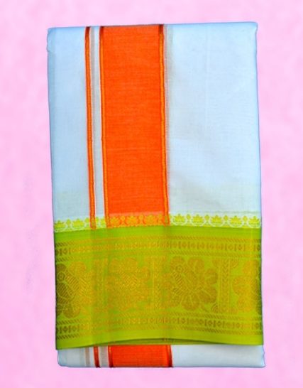 tm-tmpooja-vastram-white-color-cotton-4inches-green-orange-border-material-products-store-marketed-by-kalpatharu-inc-thirumurugan-puja-online-mega-stores-divine-inc-TM