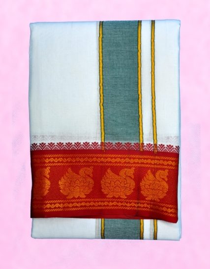 tm,tmpooja,pooja,vastram,Size9x5,Border,inches4,materiol,cotton,white,red,green,blue,thirumurugan,pooja,product,marketet,by,kalpatharu,inc,the,online,mega,pooja,store,puja,s