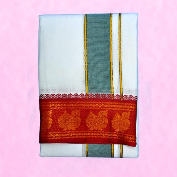 tm,tmpooja,pooja,vastram,Size9x5,Border,inches4,materiol,cotton,white,red,green,blue,thirumurugan,pooja,product,marketet,by,kalpatharu,inc,the,online,mega,pooja,store,puja,s