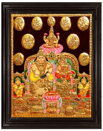 tmpooja-Kubera Lakshmi-tanjore-painting-online-mega-pooja-store