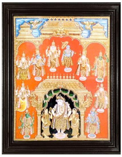 tmpooja-Lord Krishna's Dhasavadharam-tanjore-painting-online-mega-pooja-store