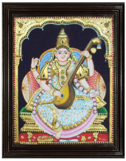 tmpooja-Saraswathi-tanjore-painting-online-mega-pooja-store